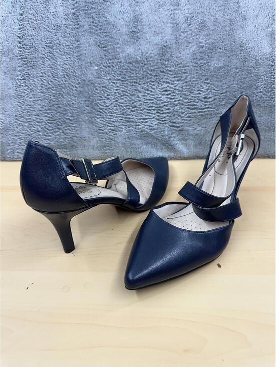 Shoes - LifeStride Navy Blue Pointed Toe Slingback Heels Y2K Glam